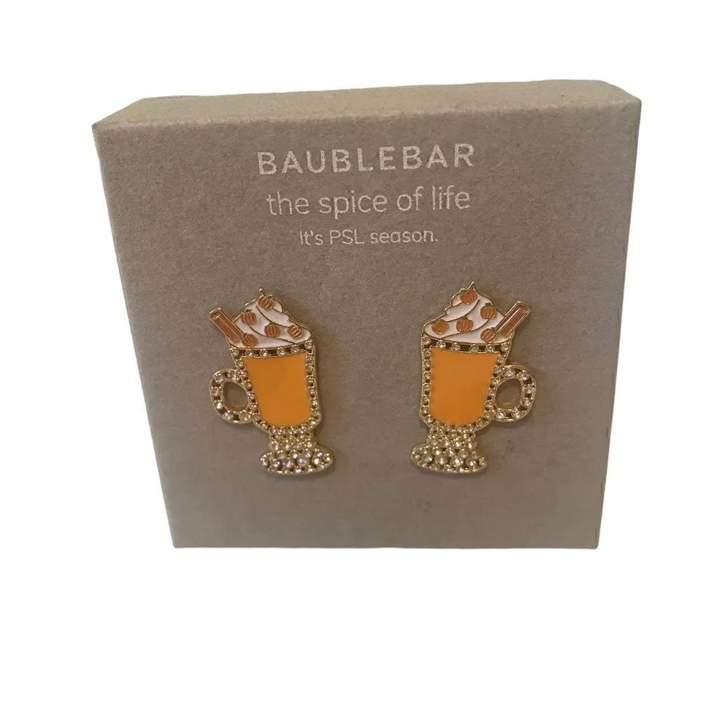 Baublebar Sparkly Spice Of Life Pumpkin Spice Latte Drop Earrings.